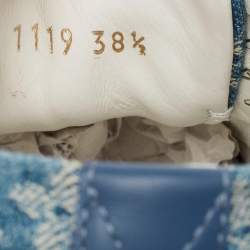 Pre Owned Louis Vuitton Blue Monogram Denim Stellar Sneakers Size 38.5 