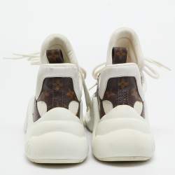 Louis Vuitton White/Brown Nylon and  Leather Archlight Sneakers Size 38.5