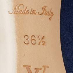 Pre Owned Louis Vuitton Navy Blue Suede Pointed Toe Pumps Size 36.5