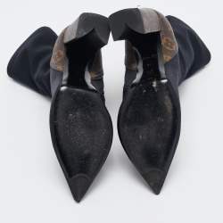 Louis Vuitton Black/Brown Monogram Canvas and Nylon Matchmake Boots Size 37