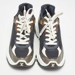 Louis Vuitton Multicolor Mesh and Monogram Canvas Run 55 Sneakers Size 38.5