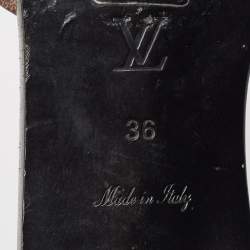 Pre Owned Louis Vuitton Brown Damier Ebene Canvas Lock It Sandals Size 36