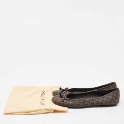 Pre Owned Louis Vuitton Brown Canvas Ballet Flats Size 40.5