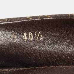 Pre Owned Louis Vuitton Brown Canvas Ballet Flats Size 40.5