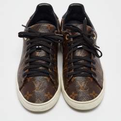 Louis Vuitton Brown/Black Monogram Canvas and  Leather Frontrow Sneakers Size 37.5