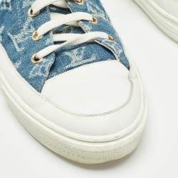 Louis Vuitton Navy Blue Denim and Leather Stellar Sneakers Size 40 