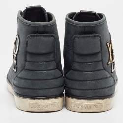 Louis Vuitton Green Nubuck Leather Punchy High Top Sneakers Size 39