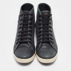 Louis Vuitton Green Nubuck Leather Punchy High Top Sneakers Size 39