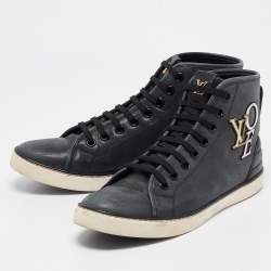 Louis Vuitton Green Nubuck Leather Punchy High Top Sneakers Size 39