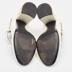 Pre Owned Louis Vuitton White Patent  Leather Bliss Multistrap Pumps Size 39