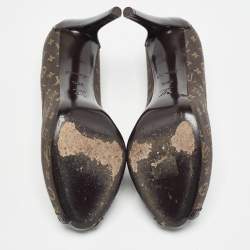مملوكة مسبقًا Louis Vuitton Brown Monogram Canvas Peep Toe Pumps Size 35.5
