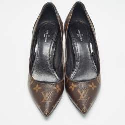 Louis Vuitton Brown/Black Monogram Canvas and Patent Chérie Pumps Size 38