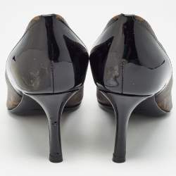 Louis Vuitton Brown/Black Monogram Canvas and Patent Chérie Pumps Size 38