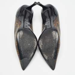Louis Vuitton Brown/Black Monogram Canvas and Patent Chérie Pumps Size 38