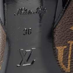 Louis Vuitton Brown/Black Monogram Canvas and Patent Chérie Pumps Size 38