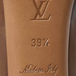 Pre Owned Louis Vuitton Beige Leather Slingback Sandals Size 39.5