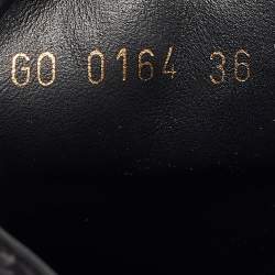 Louis Vuitton Black Leather And Suede Monogram Empreinte Wedge Sneakers Size 36