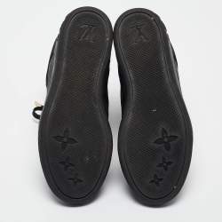 Louis Vuitton Black Leather And Suede Monogram Empreinte Wedge Sneakers Size 36
