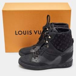 Louis Vuitton Black Suede and Leather Millenium Sneakers Size 35.5