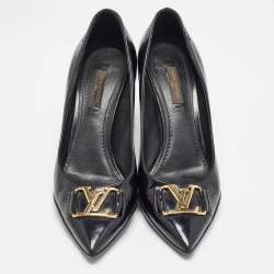 مملوكة مسبقًا Louis Vuitton Black Brushed Leather Candice Pumps Size 37