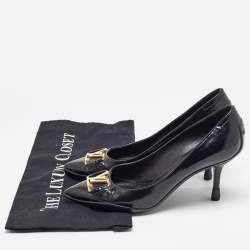 مملوكة مسبقًا Louis Vuitton Black Brushed Leather Candice Pumps Size 37