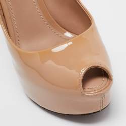 Louis Vuitton Beige Patent Leather Oh Really!  Pumps Size 38