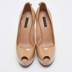 Louis Vuitton Beige Patent Leather Oh Really!  Pumps Size 38