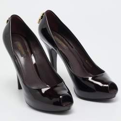 Louis Vuitton Burgundy Patent Leather Oh Really! Pumps Size 38.5