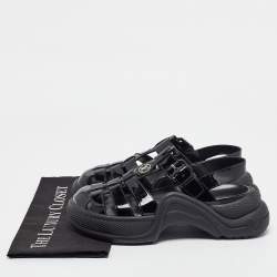 Louis Vuitton Black Patent Leather SS Open Toe Casual Sandals Size  38.5
