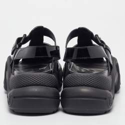 Louis Vuitton Black Patent Leather SS Open Toe Casual Sandals Size  38.5