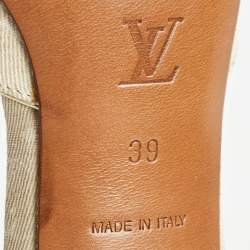 Louis Vuitton Cream Monogram Canvas Bow Mule Sandals Size 39