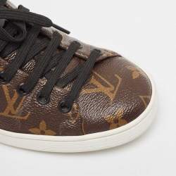 Louis Vuitton Brown/Black Monogram Canvas and Patent Frontrow Sneakers Size 35