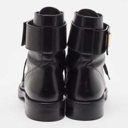 Pre Owned Louis Vuitton Black Leather Wonderland Ranger Boots Size 39