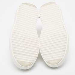 Louis Vuitton White Monogram Debossed Leather Time Out Sneakers Size 38