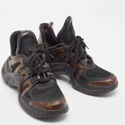 Louis Vuitton Black Mesh and Monogram Canvas Archlight Sneakers Size 41