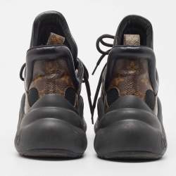 Louis Vuitton Black Mesh and Monogram Canvas Archlight Sneakers Size 41