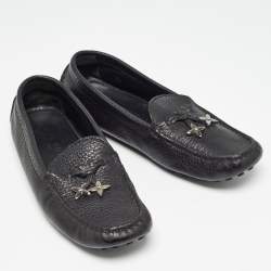 Louis Vuitton Black Leather Charm Loafers Size 36