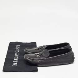 Louis Vuitton Black Leather Charm Loafers Size 36