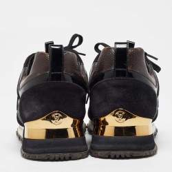 Louis Vuitton Black/Brown Monogram Canvas and Mesh Run Away Low Top Sneakers Size 37