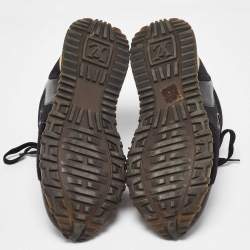 Louis Vuitton Black/Brown Monogram Canvas and Mesh Run Away Low Top Sneakers Size 37