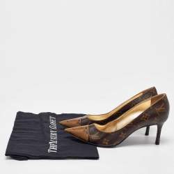 Louis Vuitton Brown/Beige Monogram Coated Canvas Heart Breaker Pointed Toe Pumps Size 37