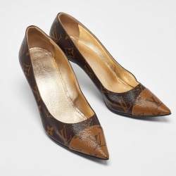 Louis Vuitton Brown/Beige Monogram Coated Canvas Heart Breaker Pointed Toe Pumps Size 37