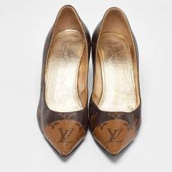 Louis Vuitton Brown/Beige Monogram Coated Canvas Heart Breaker Pointed Toe Pumps Size 37