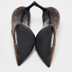 Louis Vuitton Brown/Beige Monogram Coated Canvas Heart Breaker Pointed Toe Pumps Size 37