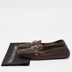 Pre Owned Louis Vuitton Brown Leather Oxford Loafers Size 38