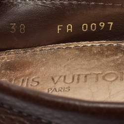Pre Owned Louis Vuitton Brown Leather Oxford Loafers Size 38