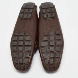 Pre Owned Louis Vuitton Brown Leather Oxford Loafers Size 38