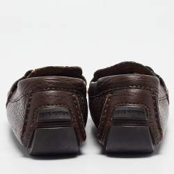 Pre Owned Louis Vuitton Brown Leather Oxford Loafers Size 38