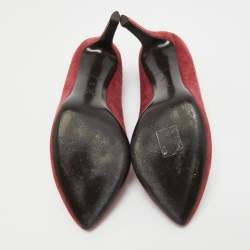 مملوكة مسبقًا Louis Vuitton Red Suede Lock It Pumps Size 37