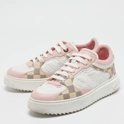 Louis Vuitton Multicolor Monogram Canvas and Leather Time Out Sneakers Size 38.5